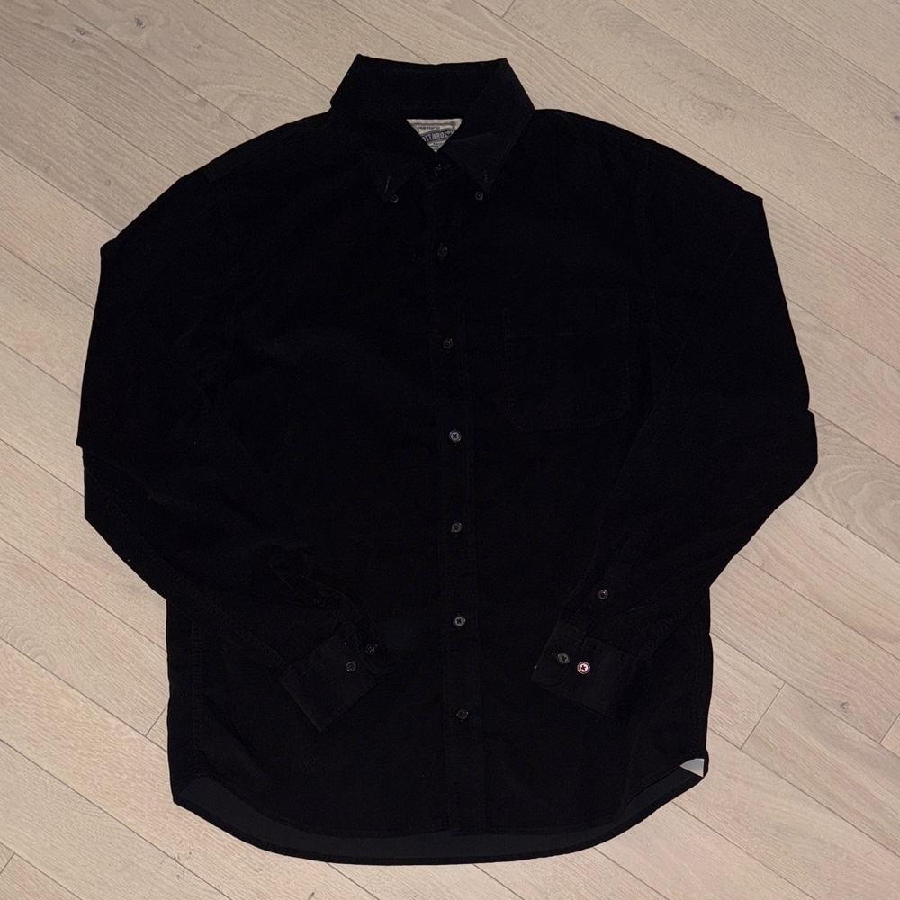 Schott Bros Dress Shirt Black Velvet Feel Size Large